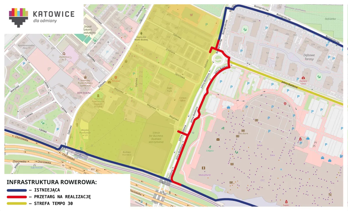 Zdjęcie: Zostanie wybudowane ważne połączenie rowerowe przy Silesia City Center