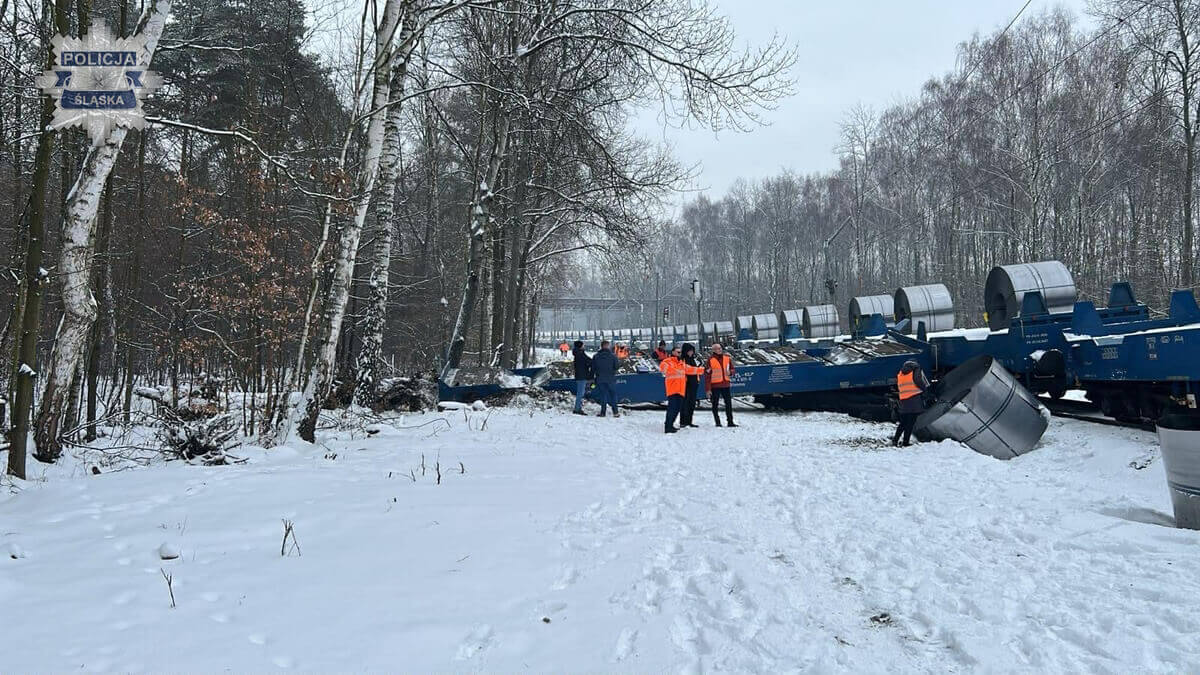 Zdjęcie 1: Doszło do wykolejenia pociągu towarowego na Muchowcu
