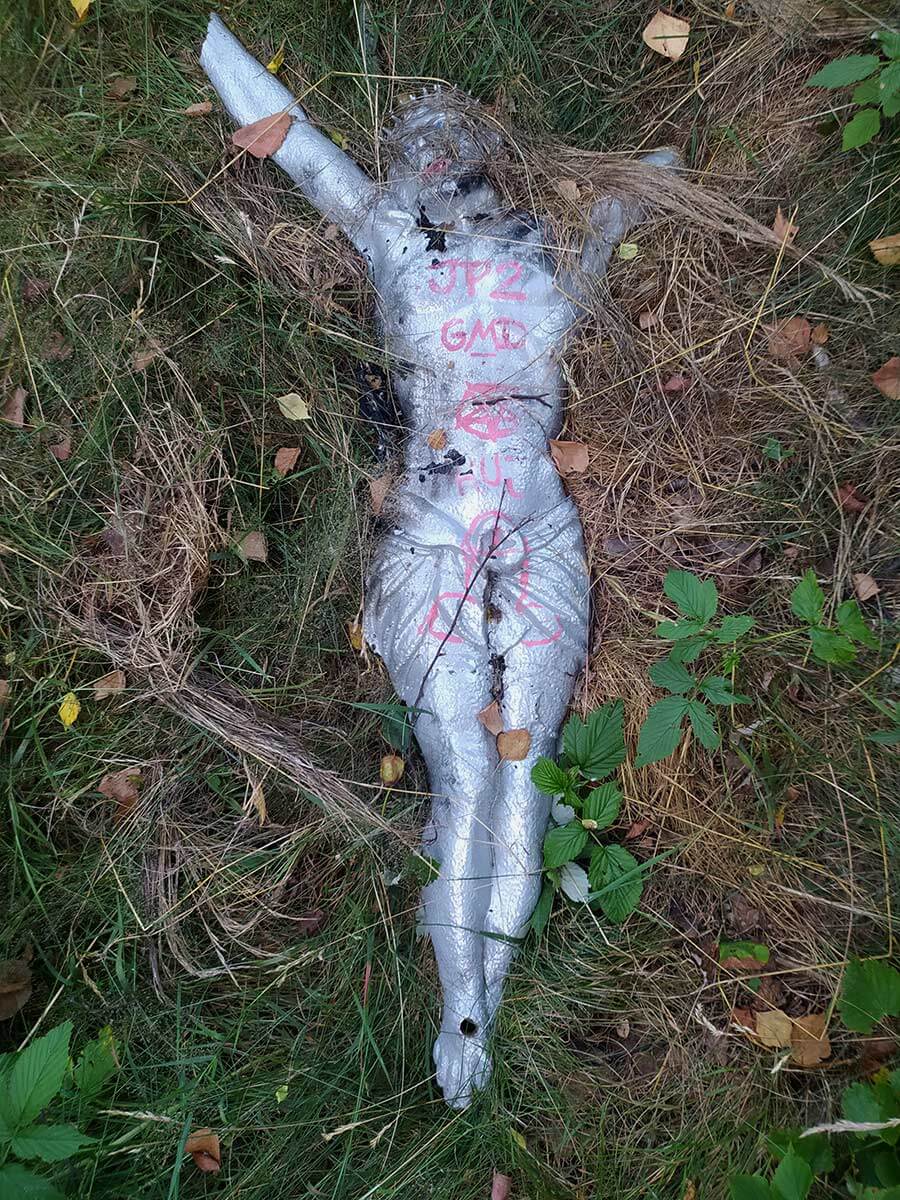 Stare Panewniki - sprofanowana figura